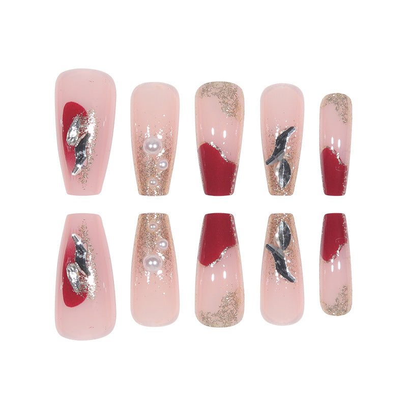 Premium Glittery Stiletto Press-On Nails Bowlift