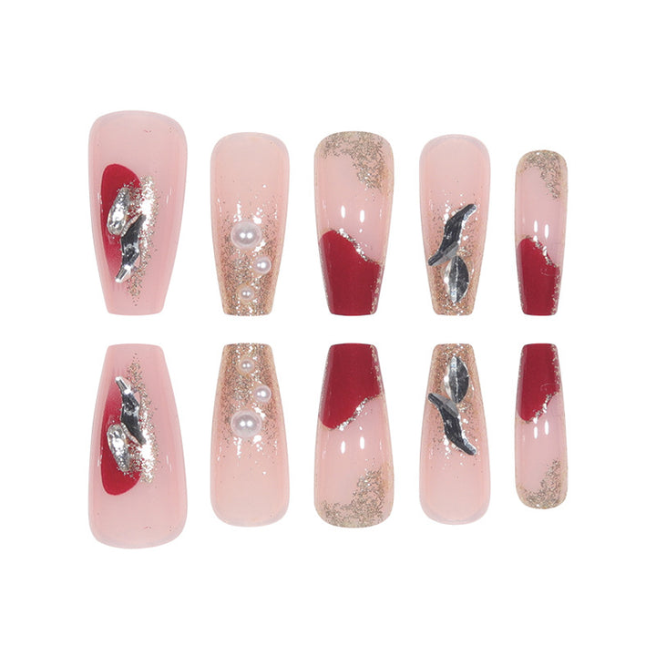 Premium Glittery Stiletto Press-On Nails Bowlift