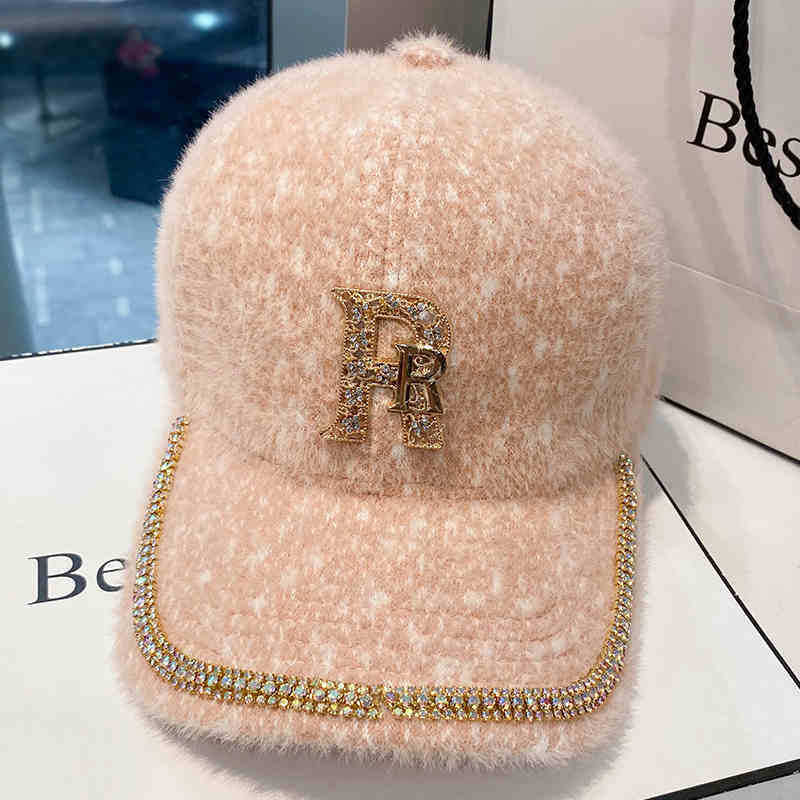 Women's Luxurious Fleece Embellished Baseball Cap Bowlift