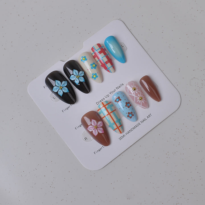 Elegant Artistic Press-On Nail Collection Bowlift
