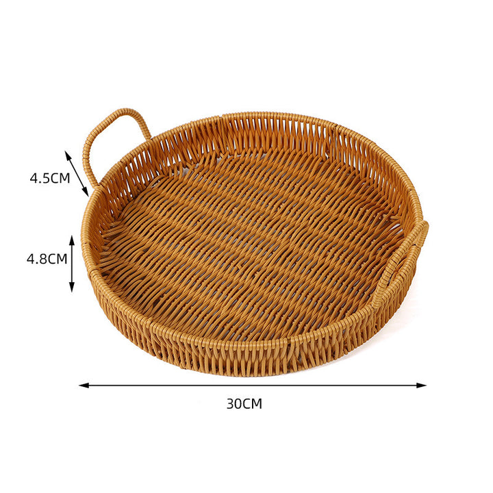 Round Woven Serving Tray Bowlift