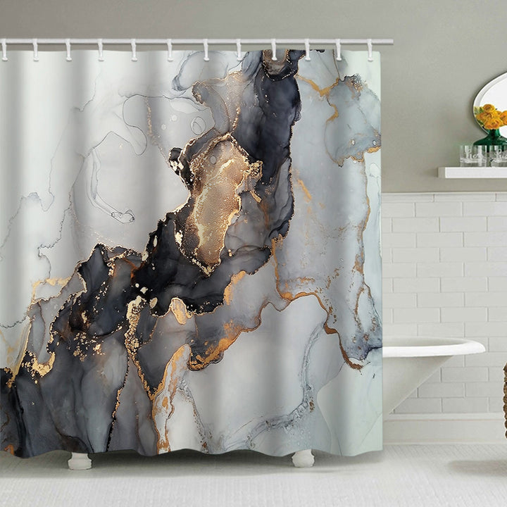 Artistic Marble Design Shower Curtain Bowlift