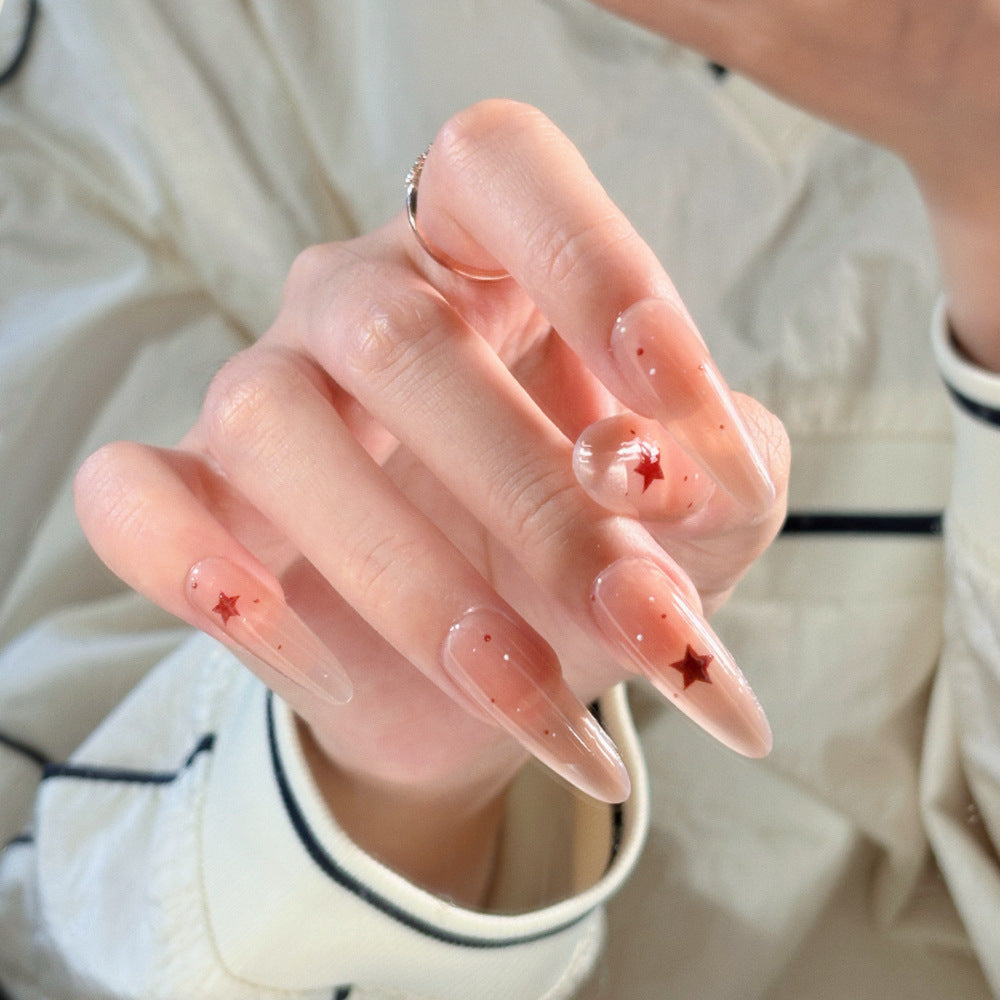 Elegant Stiletto Press-On Nails with Decorative Floral Accents Bowlift