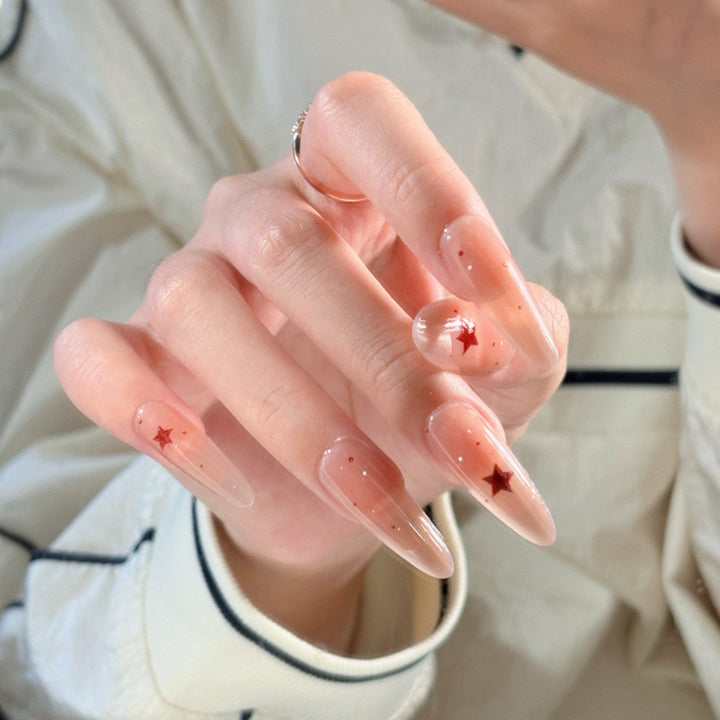 Elegant Stiletto Press-On Nails with Decorative Floral Accents Bowlift