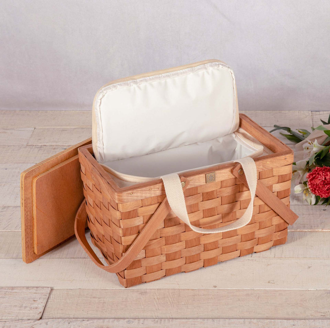 Ladies cooling basket with removable wooden lid Bowlift