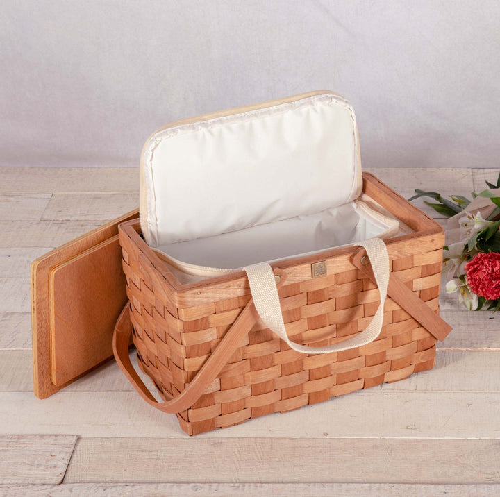 Ladies cooling basket with removable wooden lid Bowlift