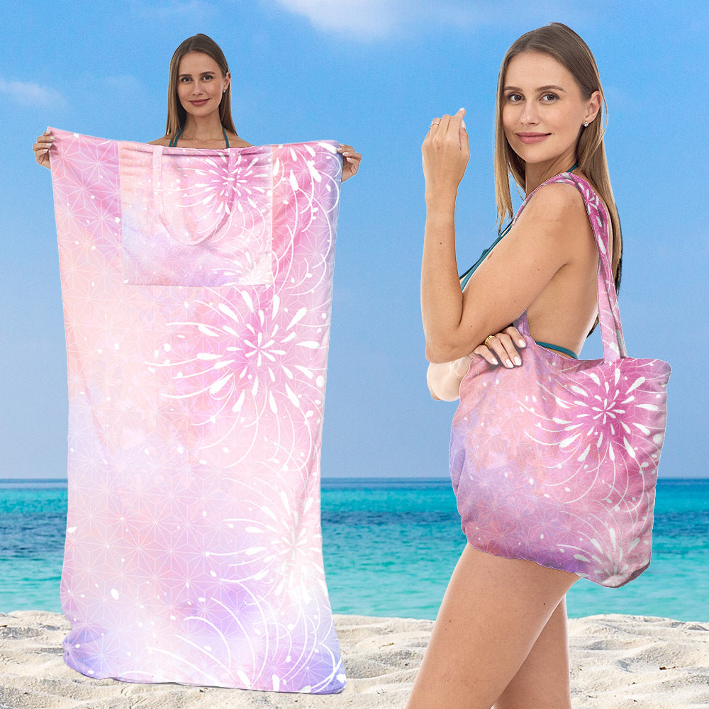 Beach towel with elegant floral patterns Bowlift
