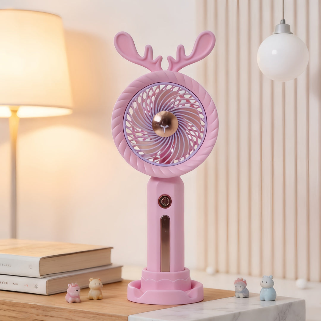 Ladies portable handheld fan with innovative antler design Bowlift