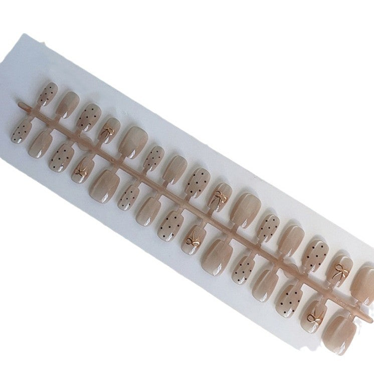 Decorative Press-On Nail Set with Bow Accents Bowlift