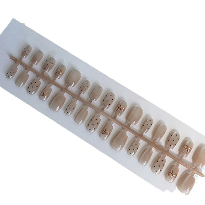 Decorative Press-On Nail Set with Bow Accents Bowlift