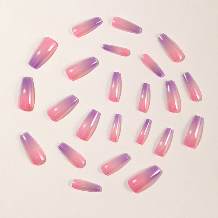 Glossy Ombre Gel Nail Art Extensions Bowlift