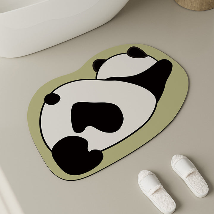 Cute Panda-Themed Bath Mat Bowlift