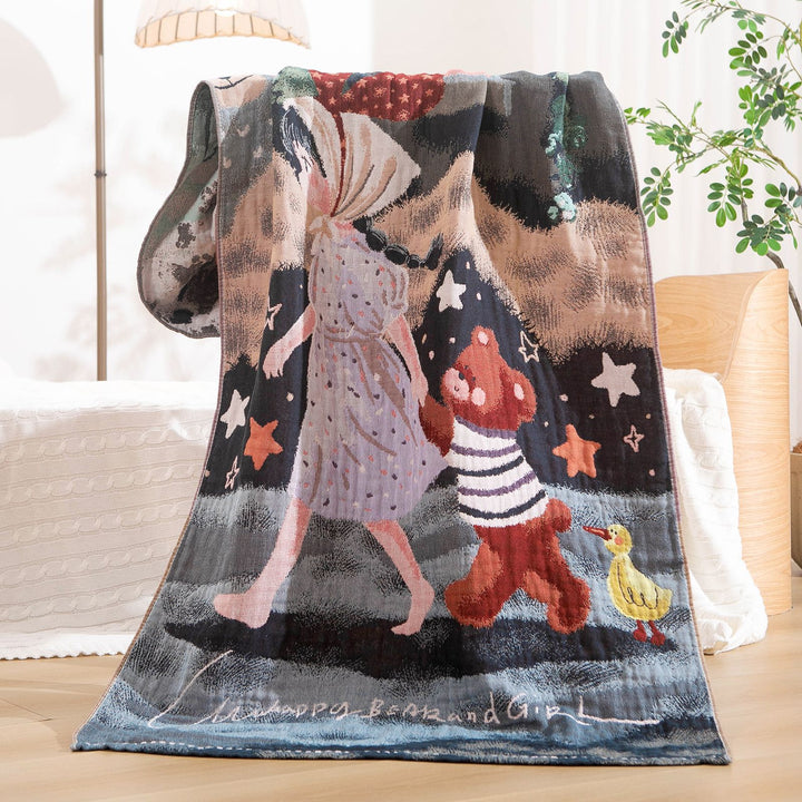 Women's cuddly blanket with charming bear motif Bowlift