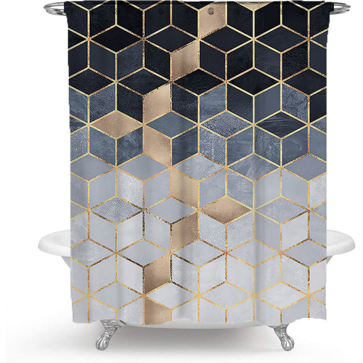 Textured Mosaic Pattern Shower Curtain Bowlift