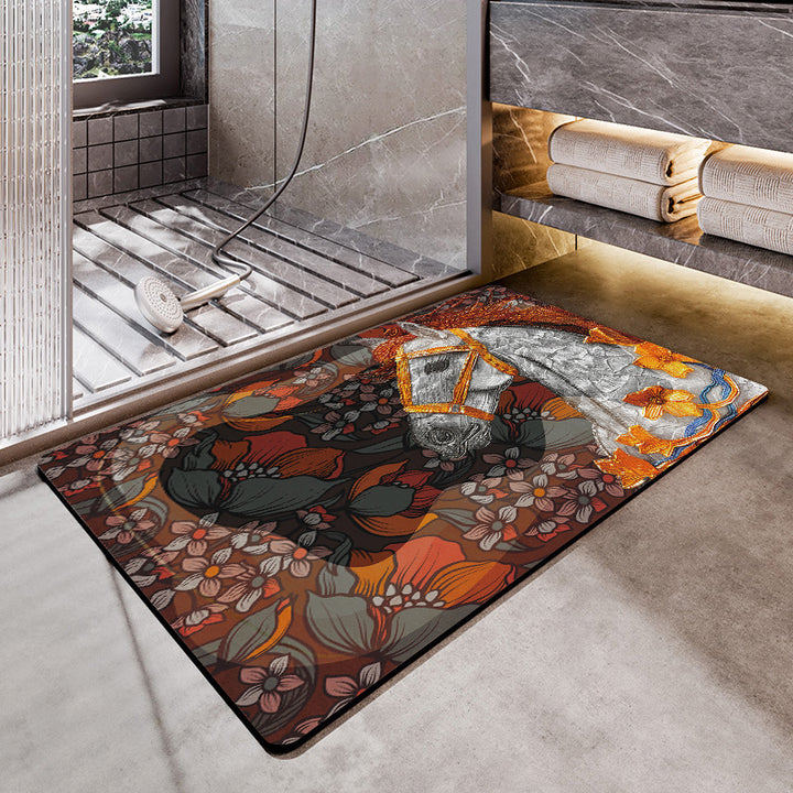 Artistic Horse-Themed Bath Mat Bowlift 1788245763