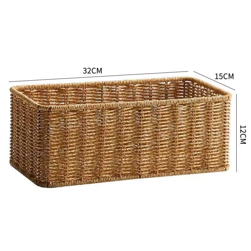 Rectangular Handwoven Storage Basket Bowlift