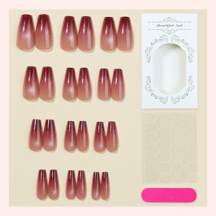Acrylic nail set with glamorous gradient and glitter accents Bowlift