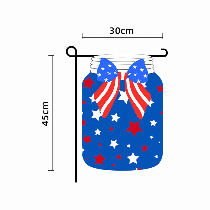Unisex nan patriotic outdoor decorative gnome garden flag with pole sleeve Bowlift