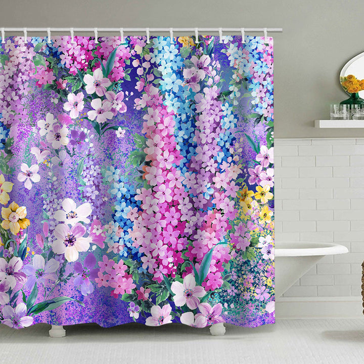 Butterfly-Inspired Floral Shower Curtain Bowlift