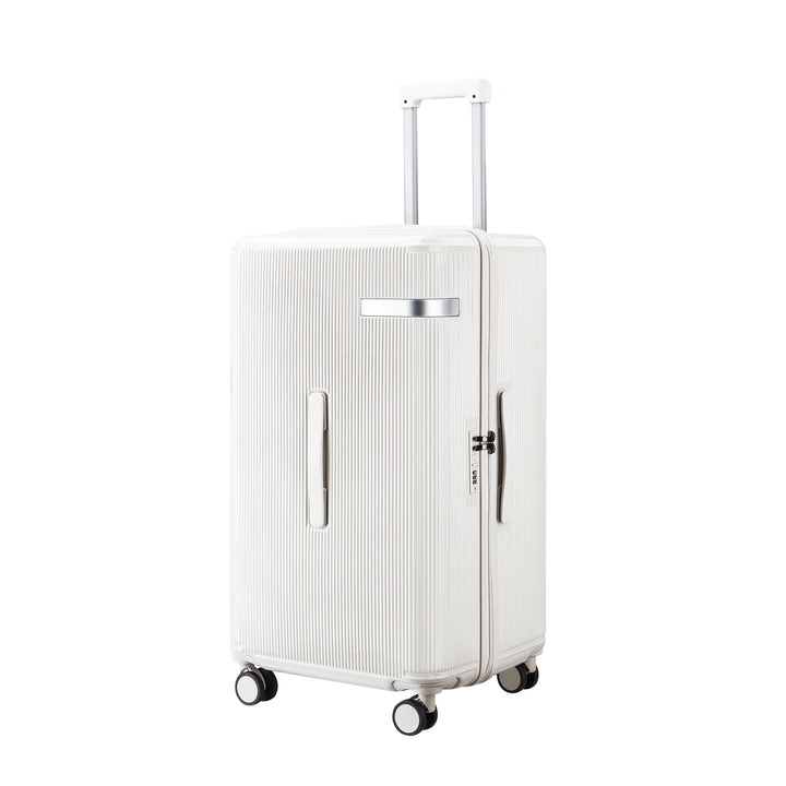 Ridged Hard Shell Rolling Carry-On Suitcase