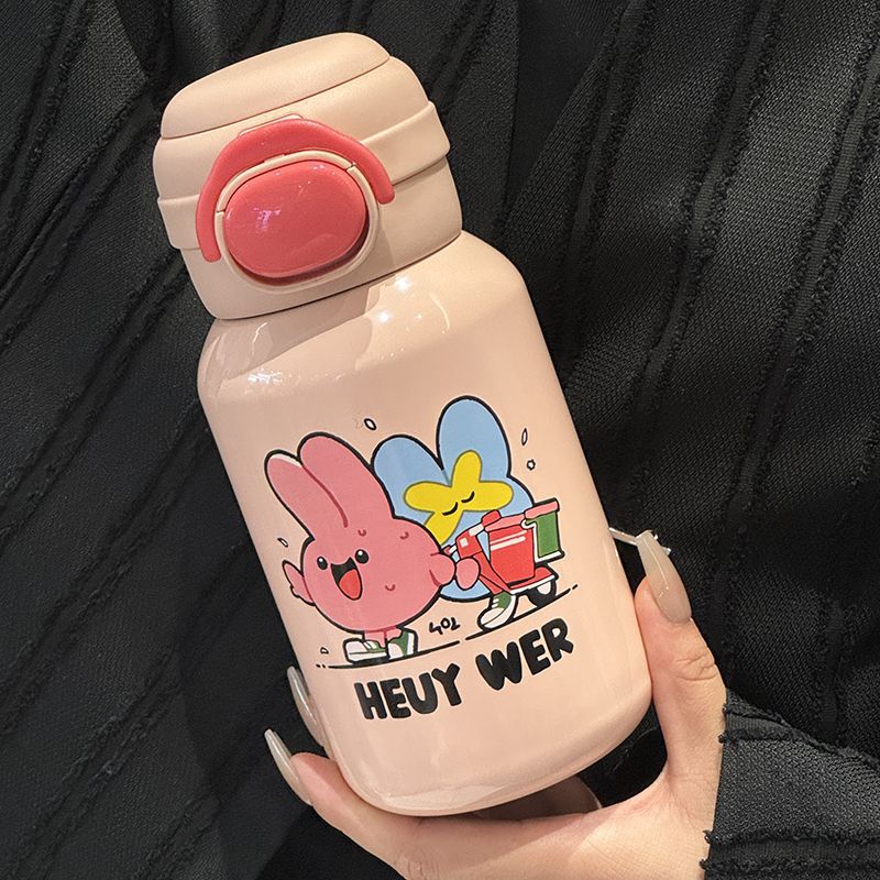 Women's Stainless Steel Water Bottle with Funny Cartoon Design Bowlift