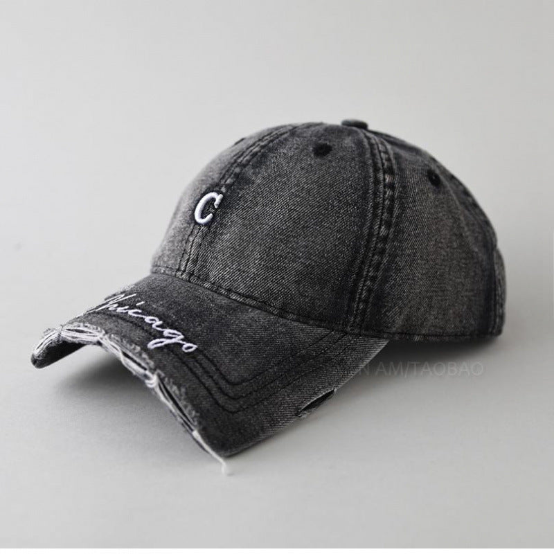 Women's Distressed Cotton Baseball Cap Bowlift 1784083462