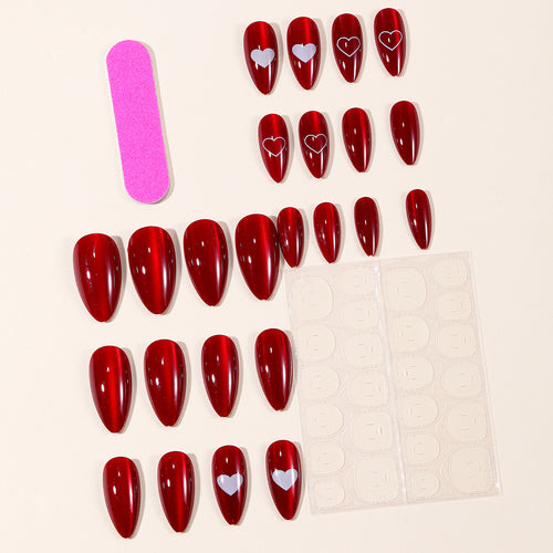 Heart Accent Acrylic Nail Design Bowlift