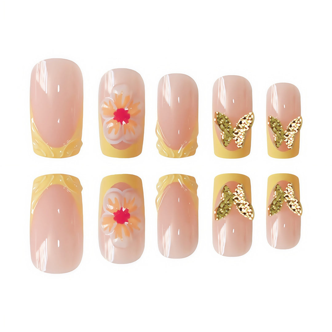 Artistic Spring Floral Nail Art Enhancements Bowlift