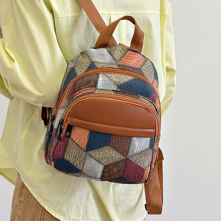 Geometric Pattern Mini Backpack Bowlift
