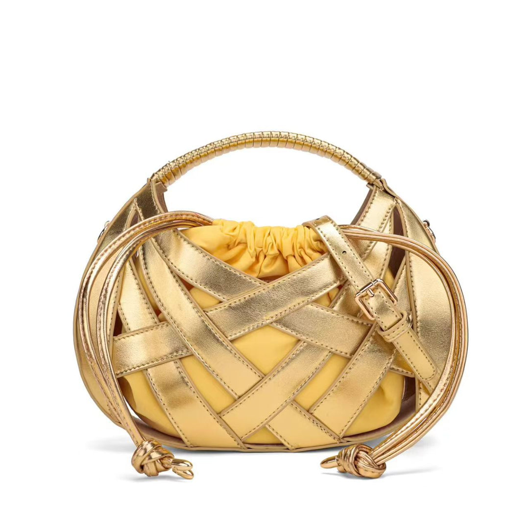 Sculpted Woven Crossbody Shoulder Bag Bowlift