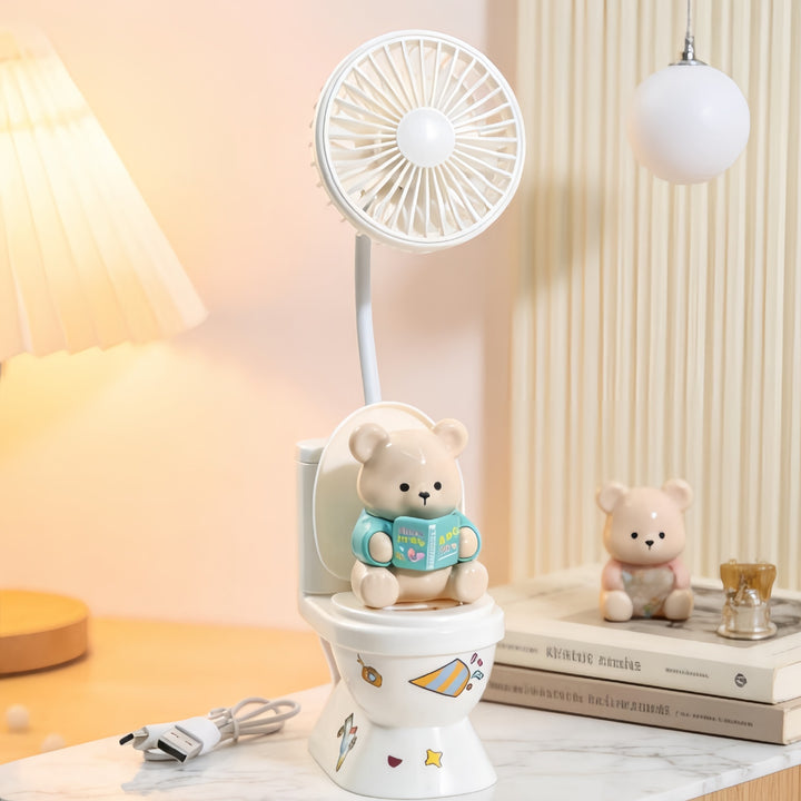 Women's Portable Mini Fan with Creative Bear Design Bowlift
