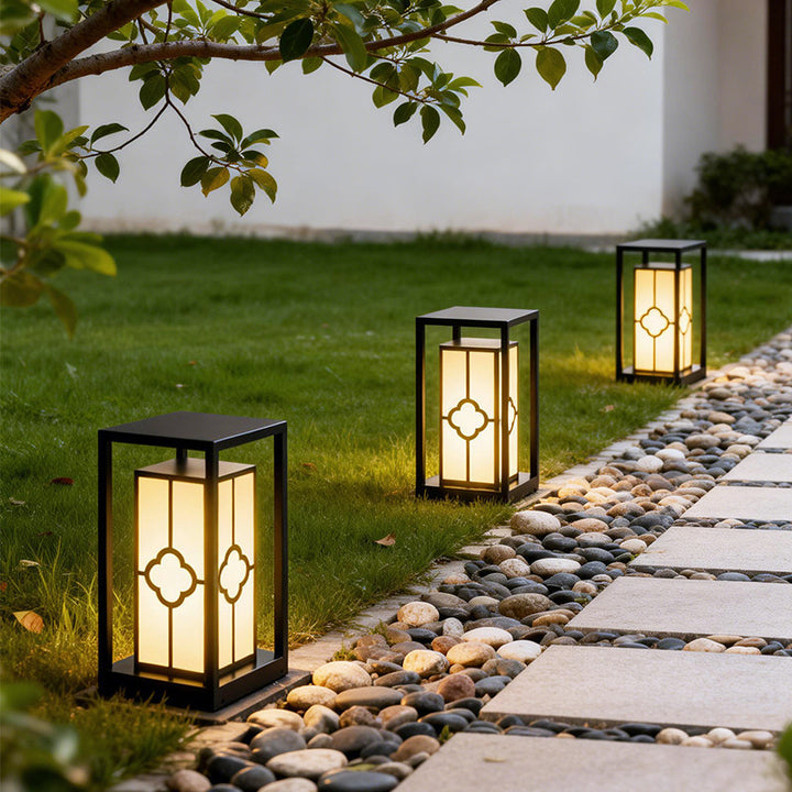 Japanese-Inspired LED Outdoor Lantern With Wooden Frame Bowlift