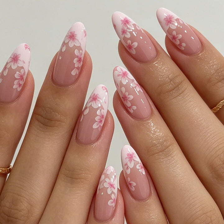 Floral Accent Stiletto Nail Art Set Bowlift