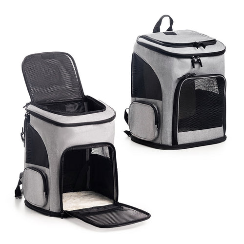 Portable Pet Backpack with Breathable Mesh Inserts Bowlift