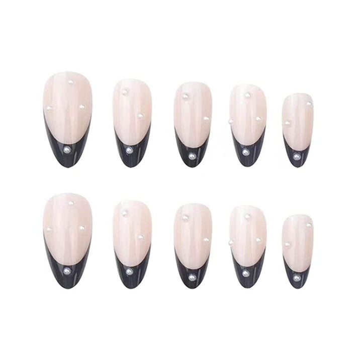Artificial nail set with elegant lace design and radiant shine Bowlift