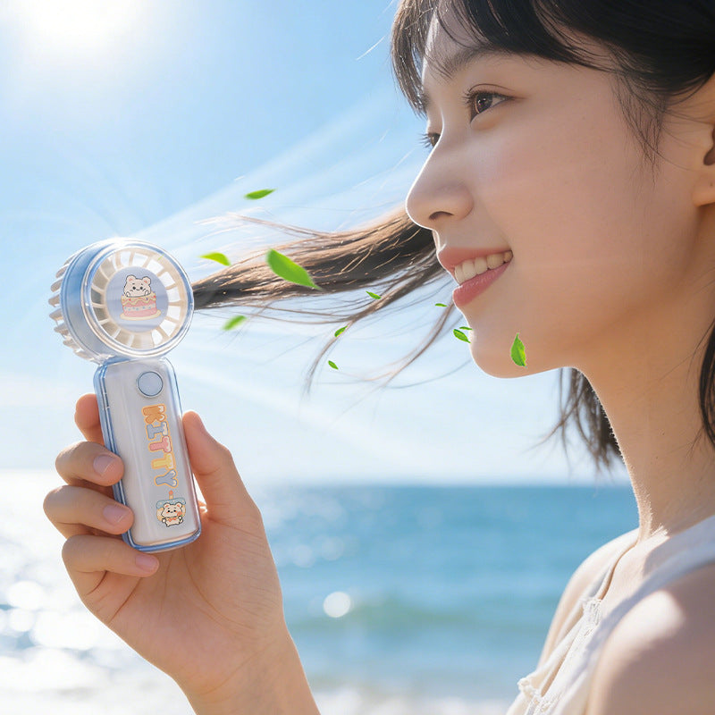 Cute Bunny-Themed Handheld Fan Bowlift