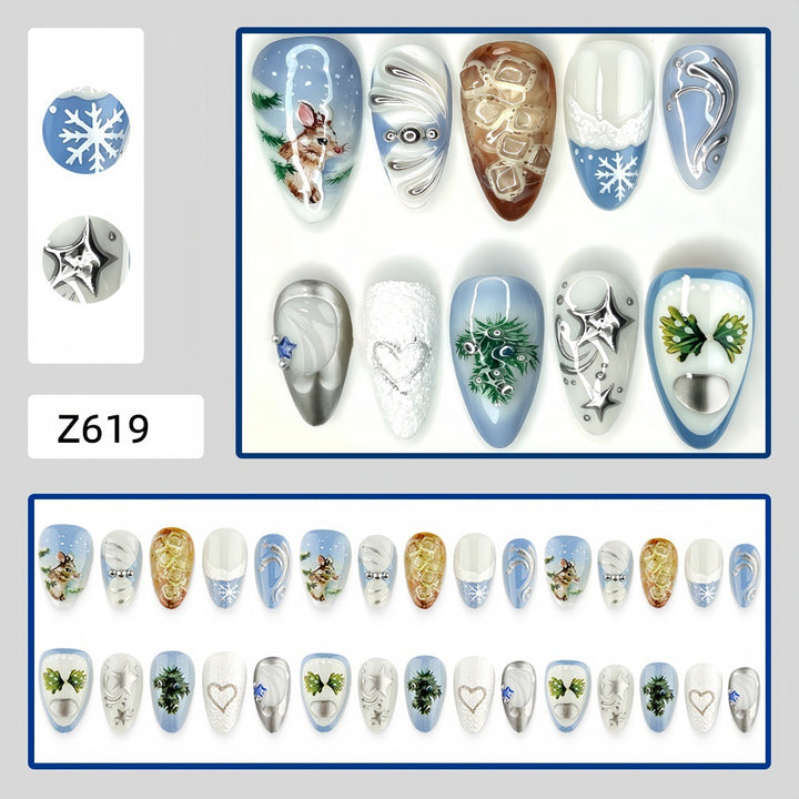 Artificial nails with festive winter motifs Bowlift