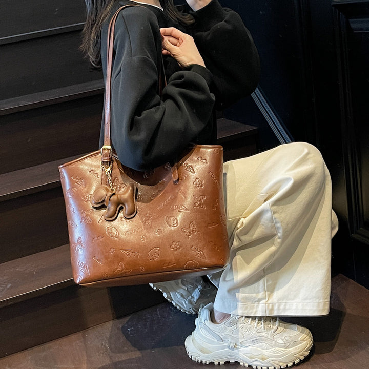 Textured Leather Tote Bowlift