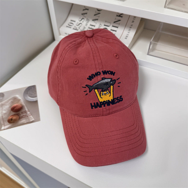 Women's Playful Embroidered Adjustable Baseball Cap Bowlift