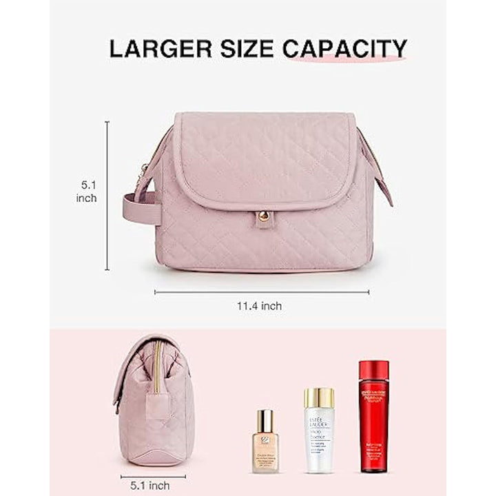 Elegant Cosmetic Organizer Bag with Inserted Compartment System Bowlift