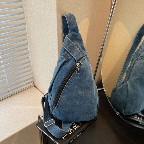 Casual Denim Sling Bag Bowlift