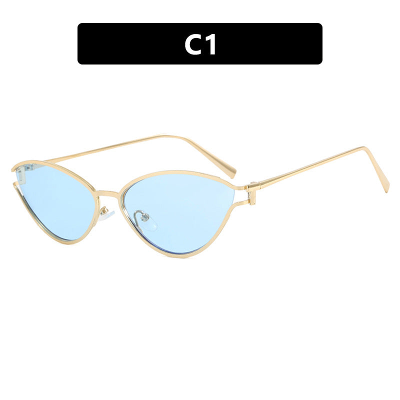 Women's Cat-Eye Sunglasses with Protective UV Filter and Elegant Metal Frame Bowlift