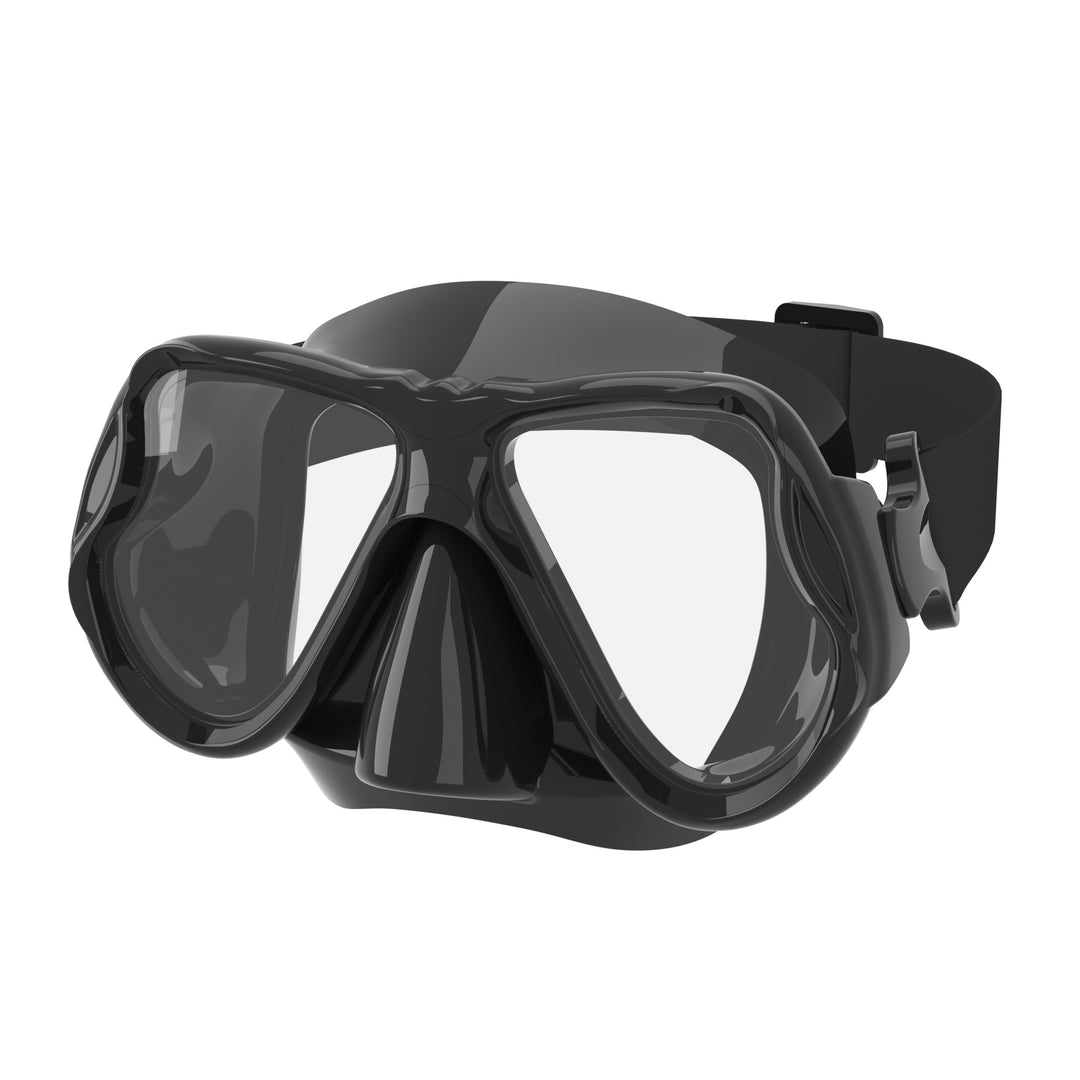 High-quality diving mask with flexible silicone rim and wide field of view Bowlift