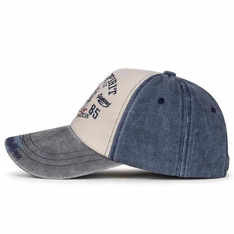 Men's Vintage-Inspired Wolf Graphic Baseball Cap Bowlift