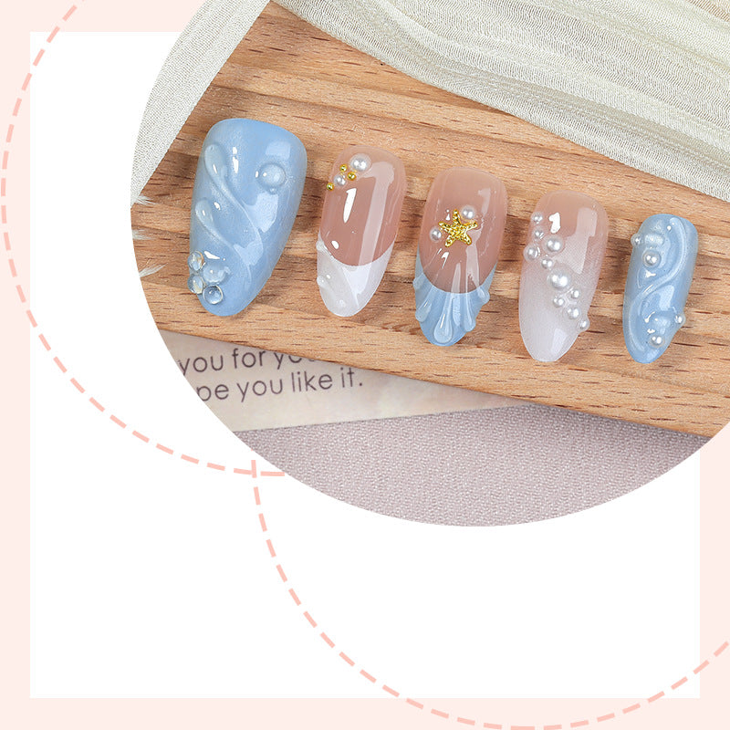 Acrylic nail set with elegant decorations Bowlift 1789119215