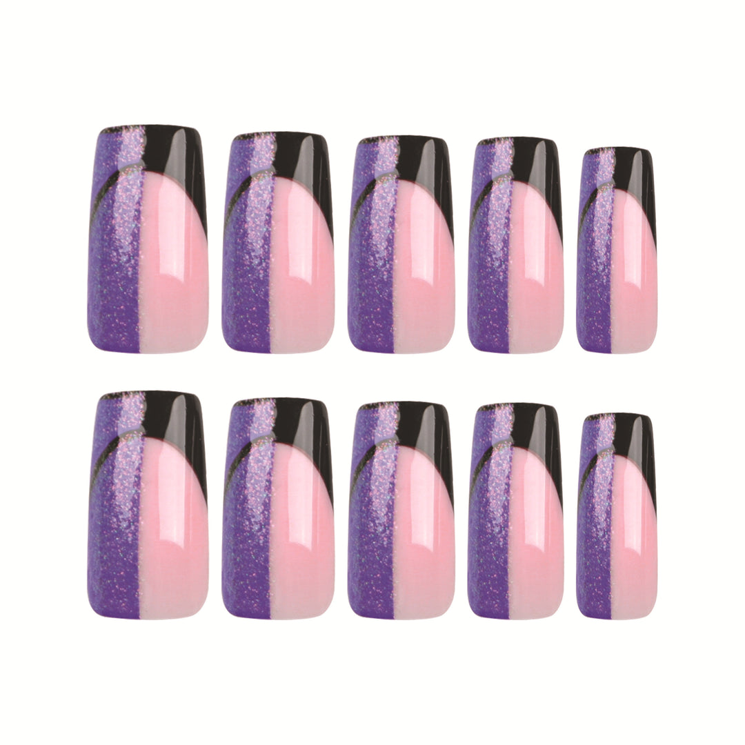 Artful nail extensions with glamorous color gradient and glitter details Bowlift