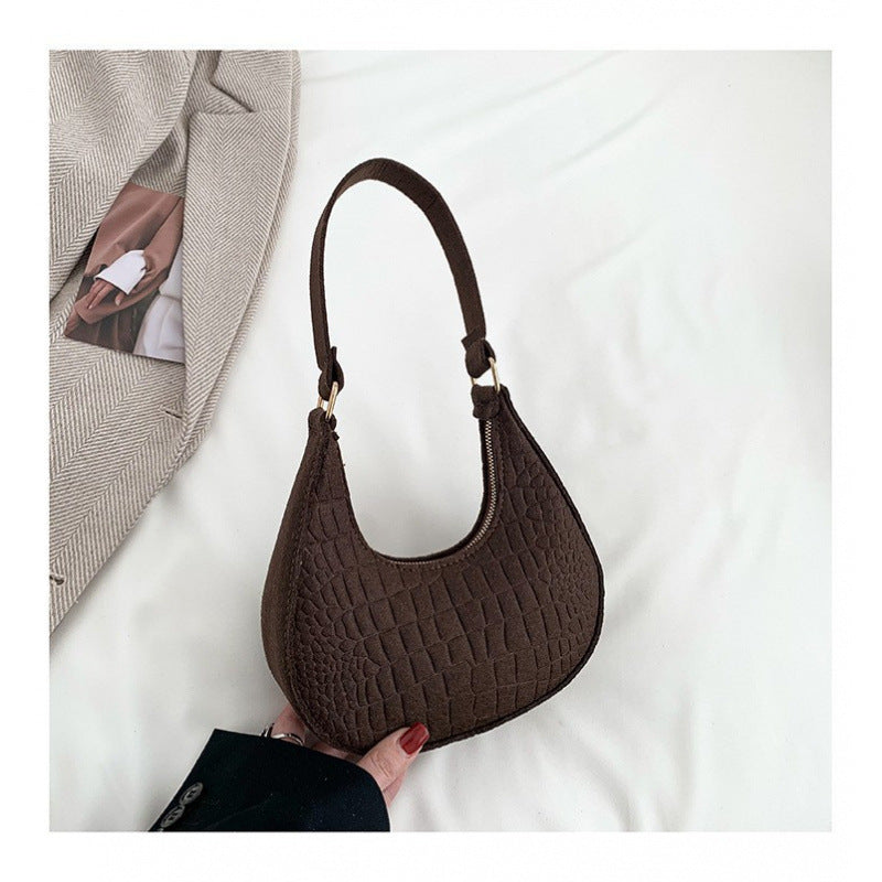 WoCrocodile Texture Handheld Hobo Bag Bowlift