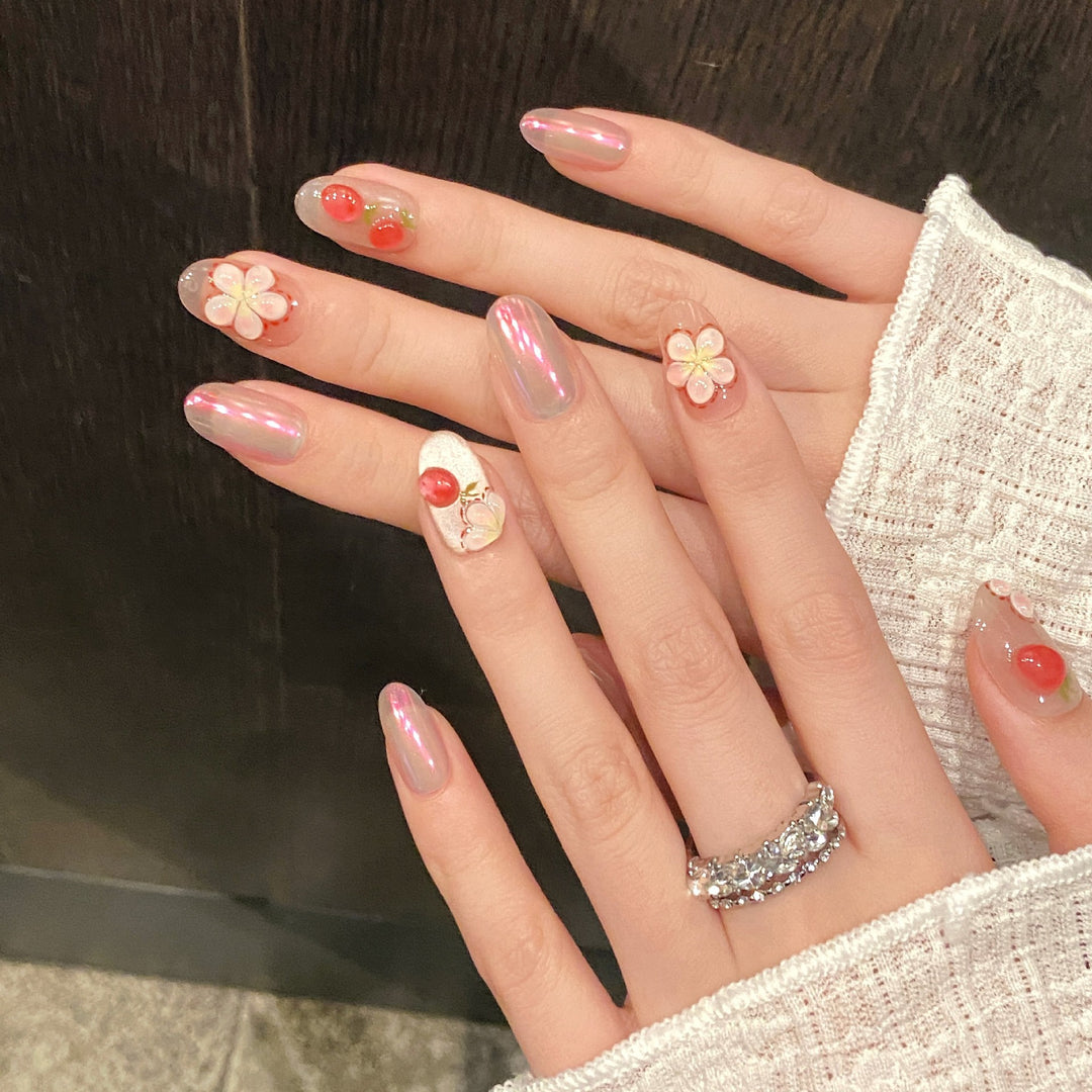 Artistic Press-On Nail Set Bowlift