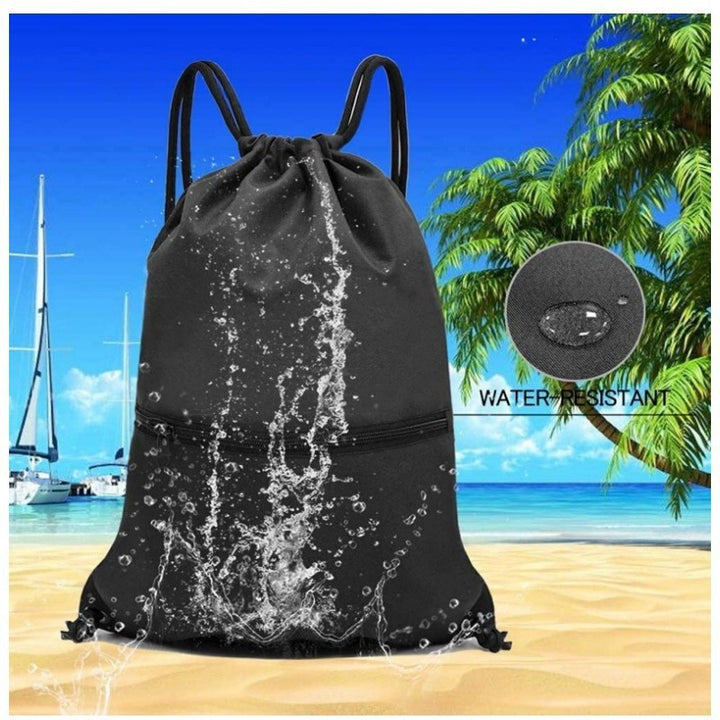 Sporty drawstring bag with zippered pockets Bowlift
