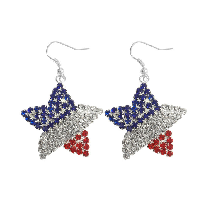Ladies' sparkling star earrings with crystal accents and hook closure Bowlift
